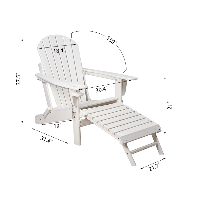 Poltrona Adirondack Ajustável Clássica com Otomano