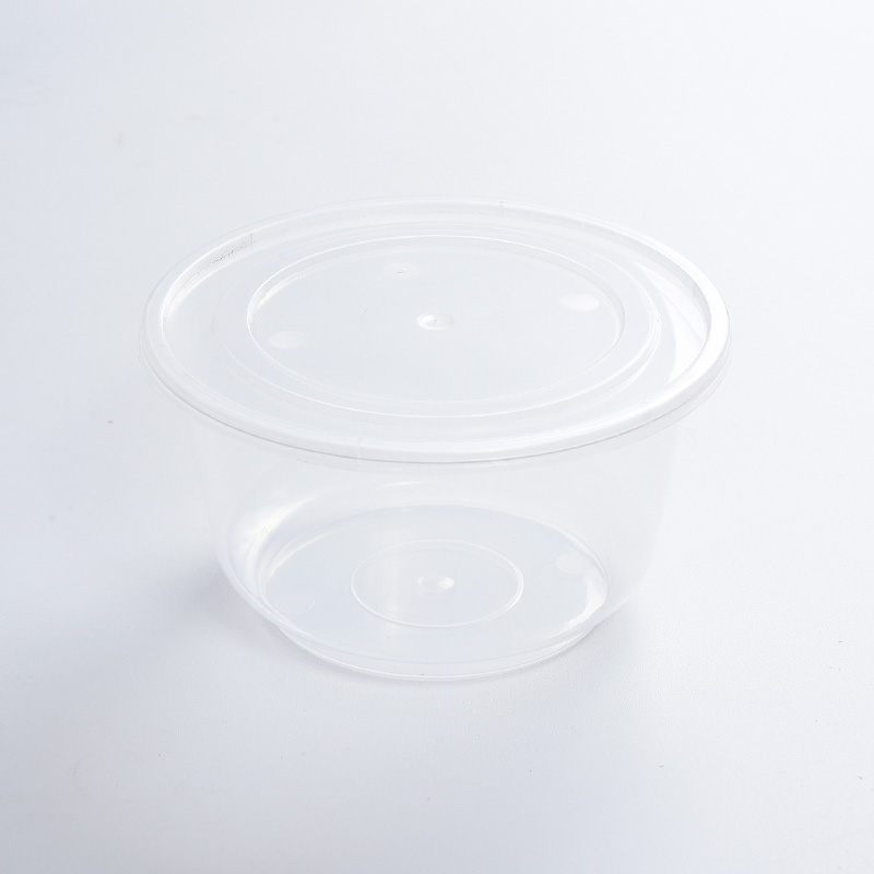 Lancheira de plástico transparente com fundo redondo à prova de vazamento